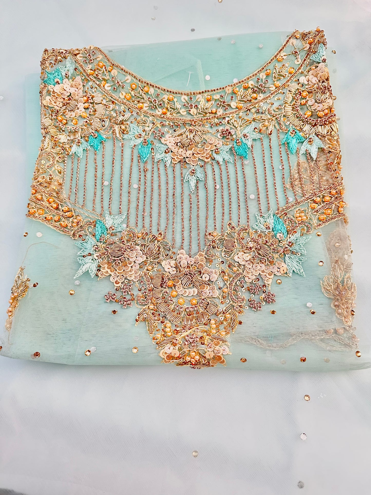 Resham and Stones Neckline Shirt