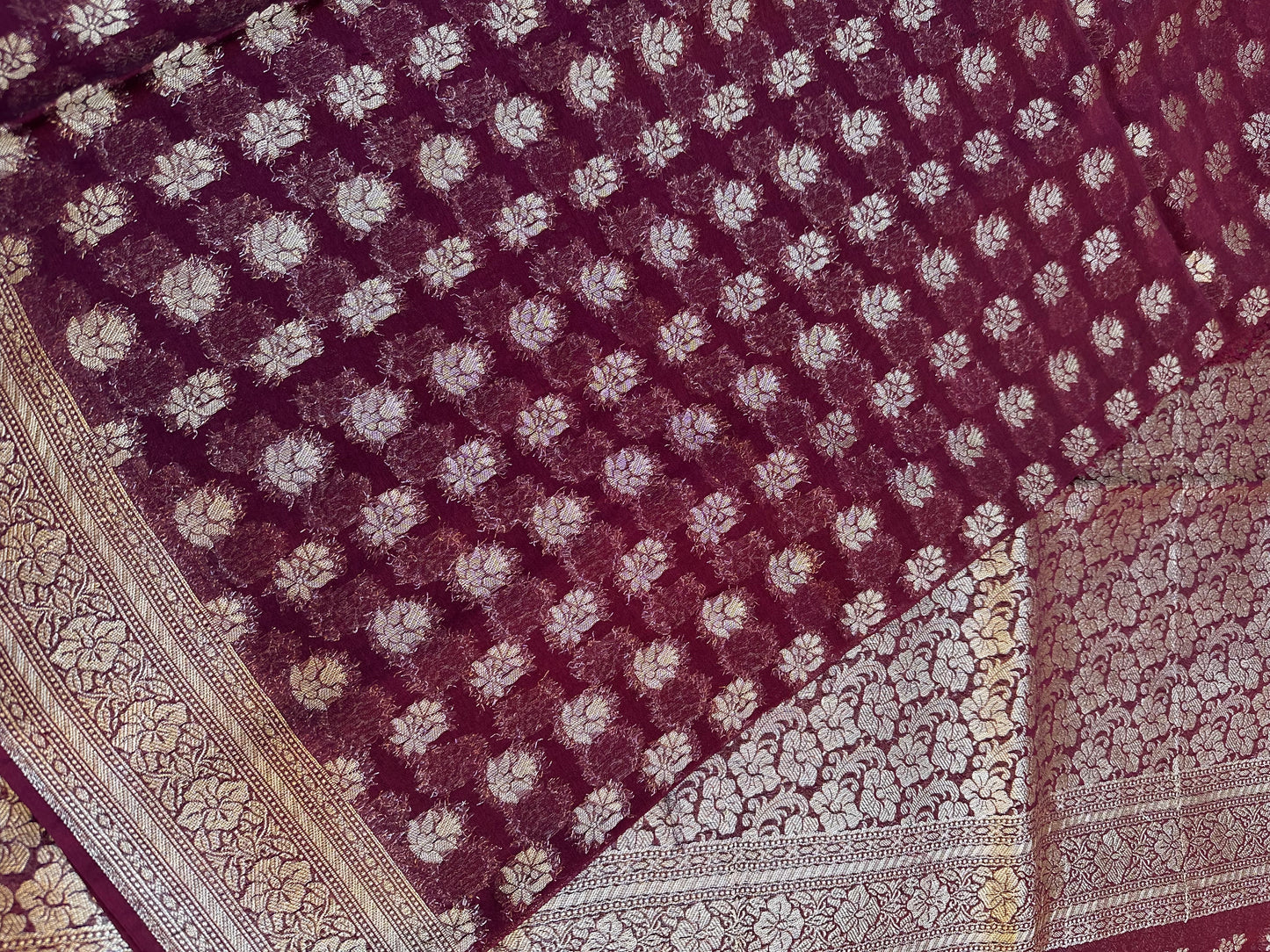 Woven Banarsi Chiffon Silk Heavy Saree