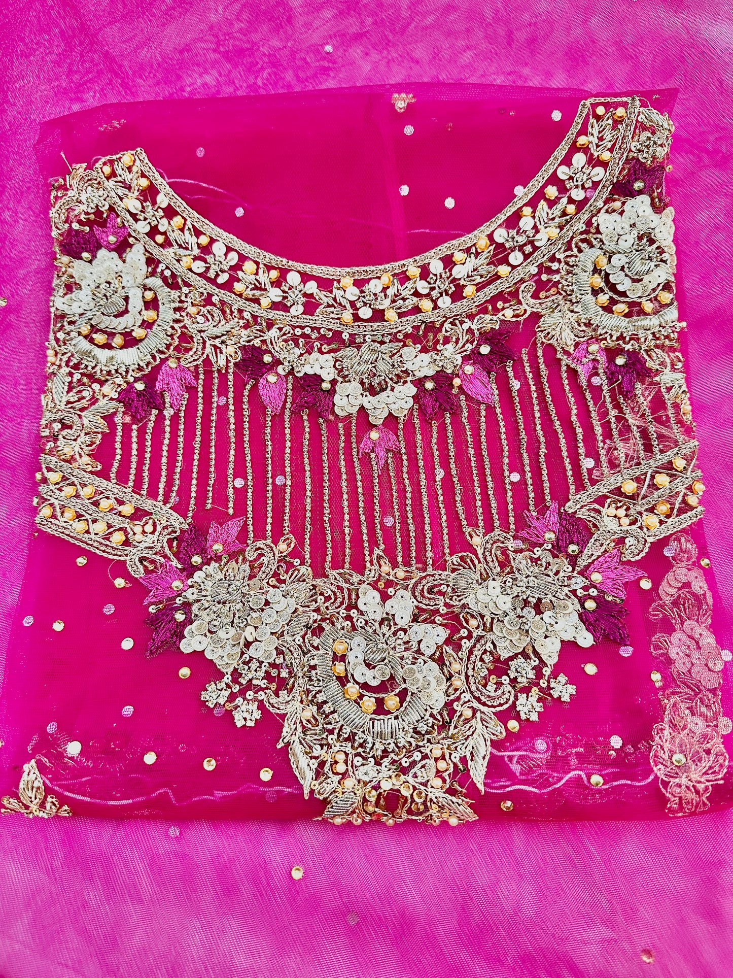 Resham and Stones Neckline Shirt