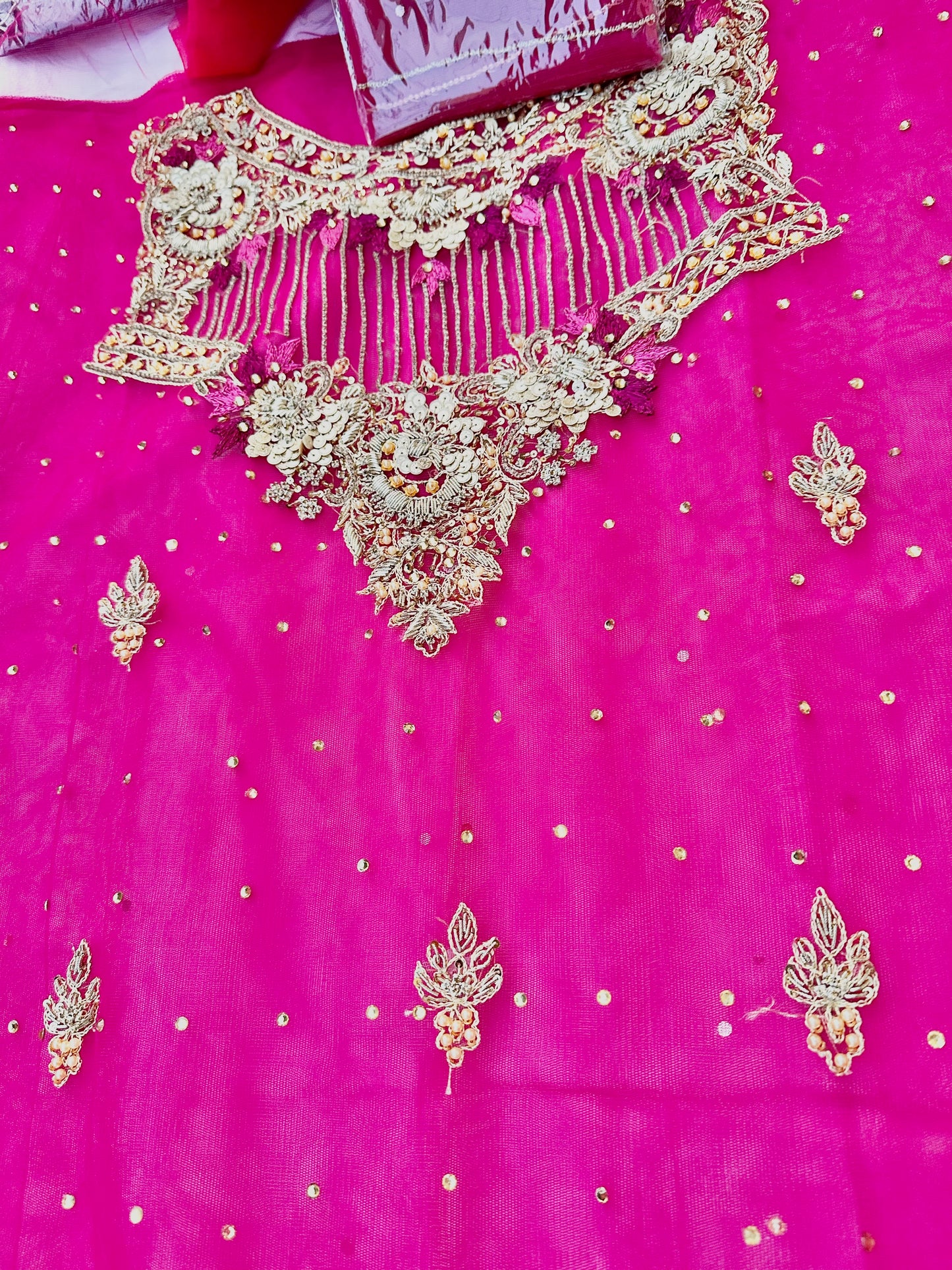 Resham and Stones Neckline Shirt
