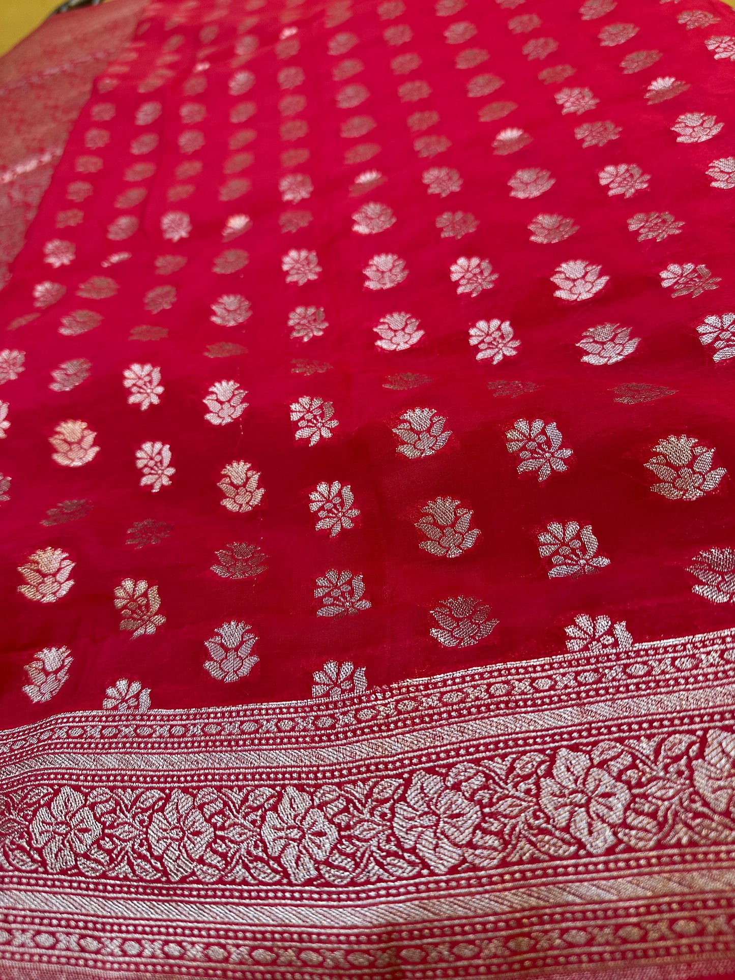 Woven Banarsi Chiffon Silk Heavy Saree