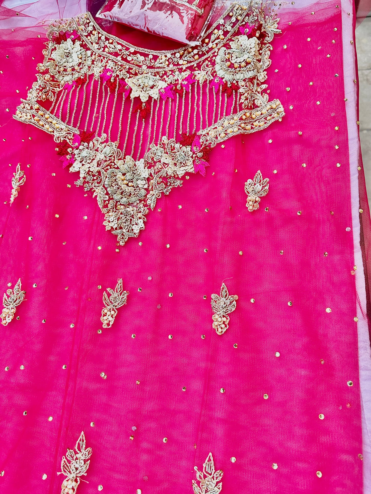 Resham and Stones Neckline Shirt