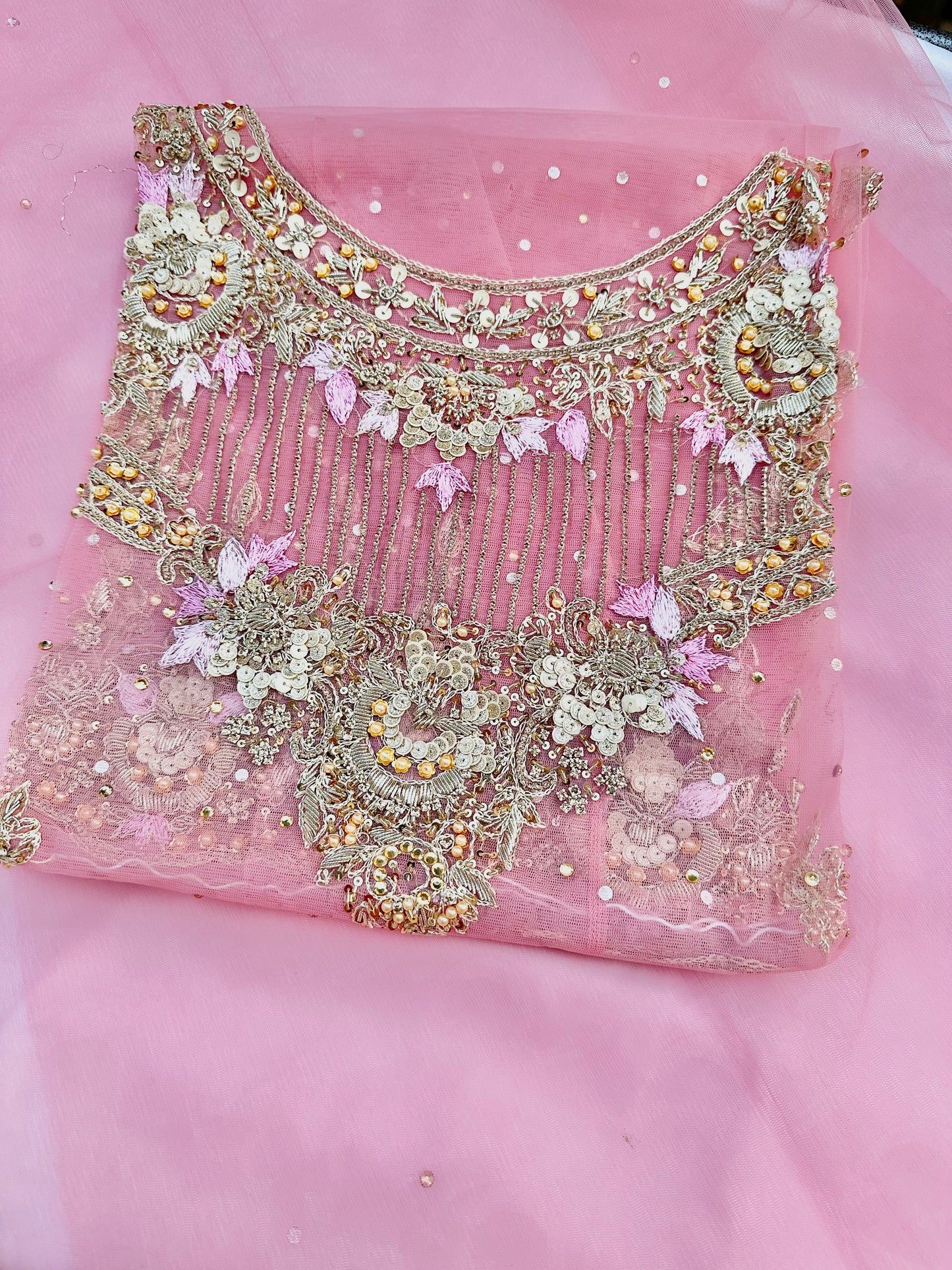 Resham and Stones Neckline Shirt