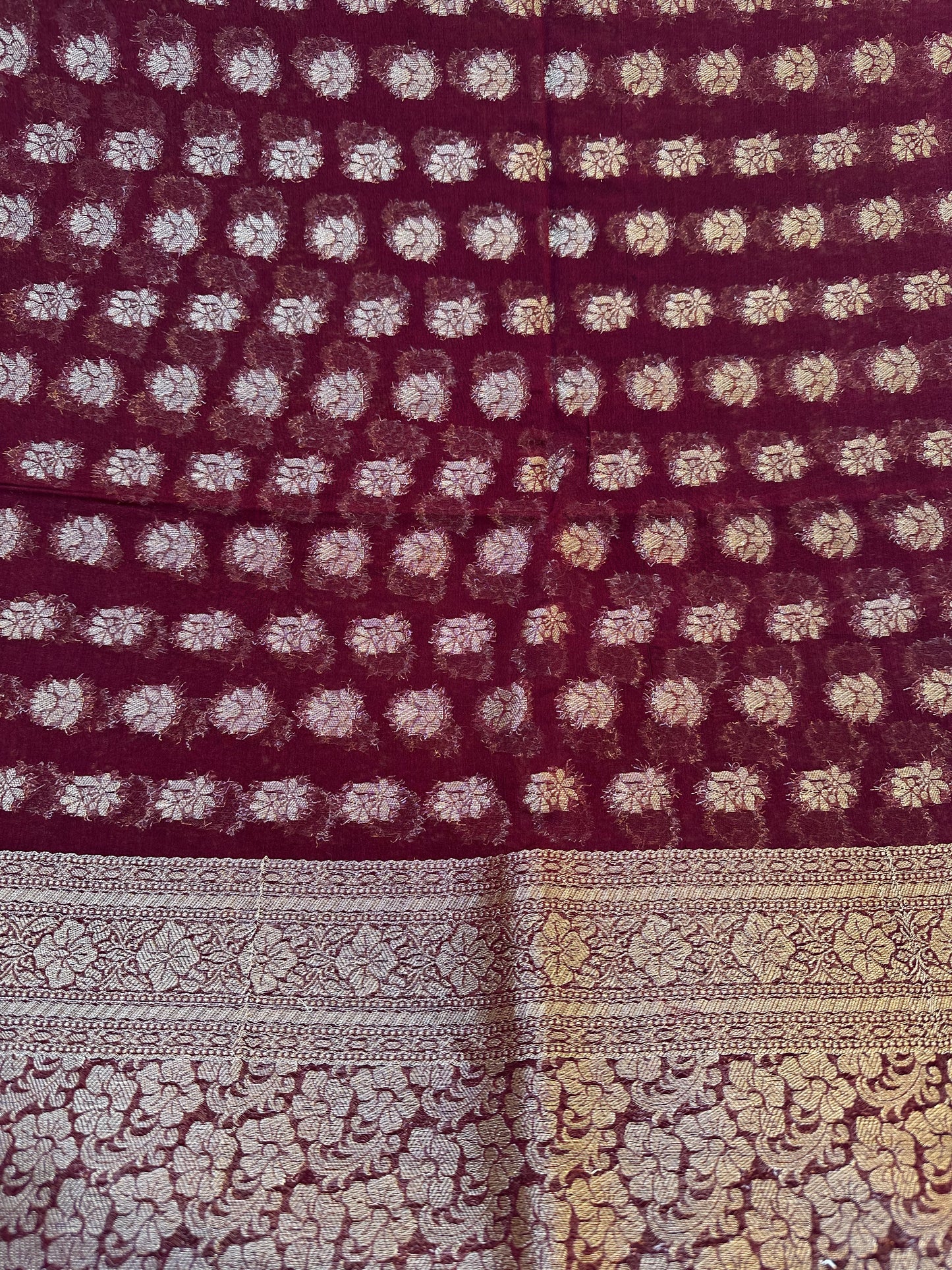 Woven Banarsi Chiffon Silk Heavy Saree
