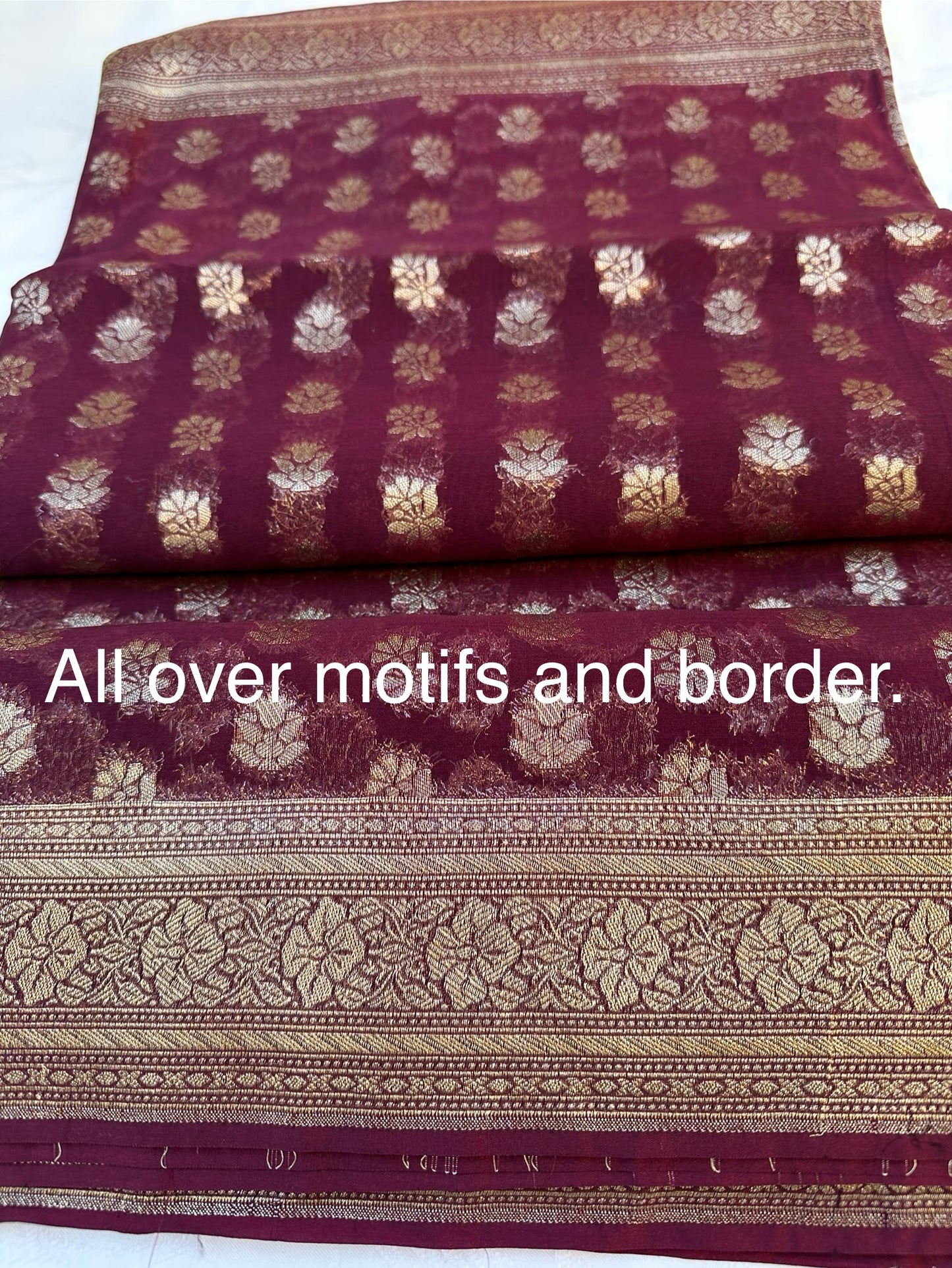Woven Banarsi Chiffon Silk Heavy Saree
