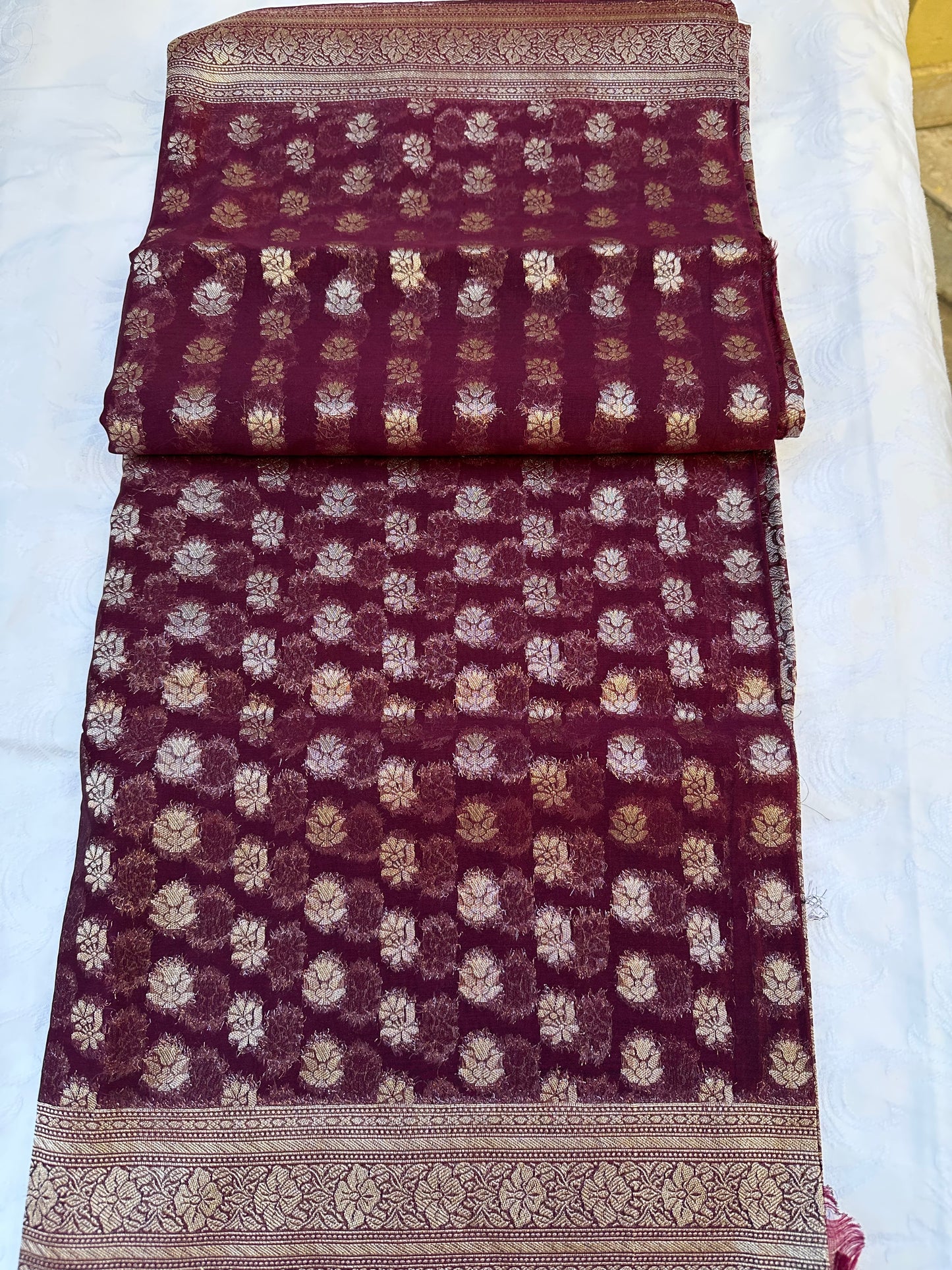 Woven Banarsi Chiffon Silk Heavy Saree