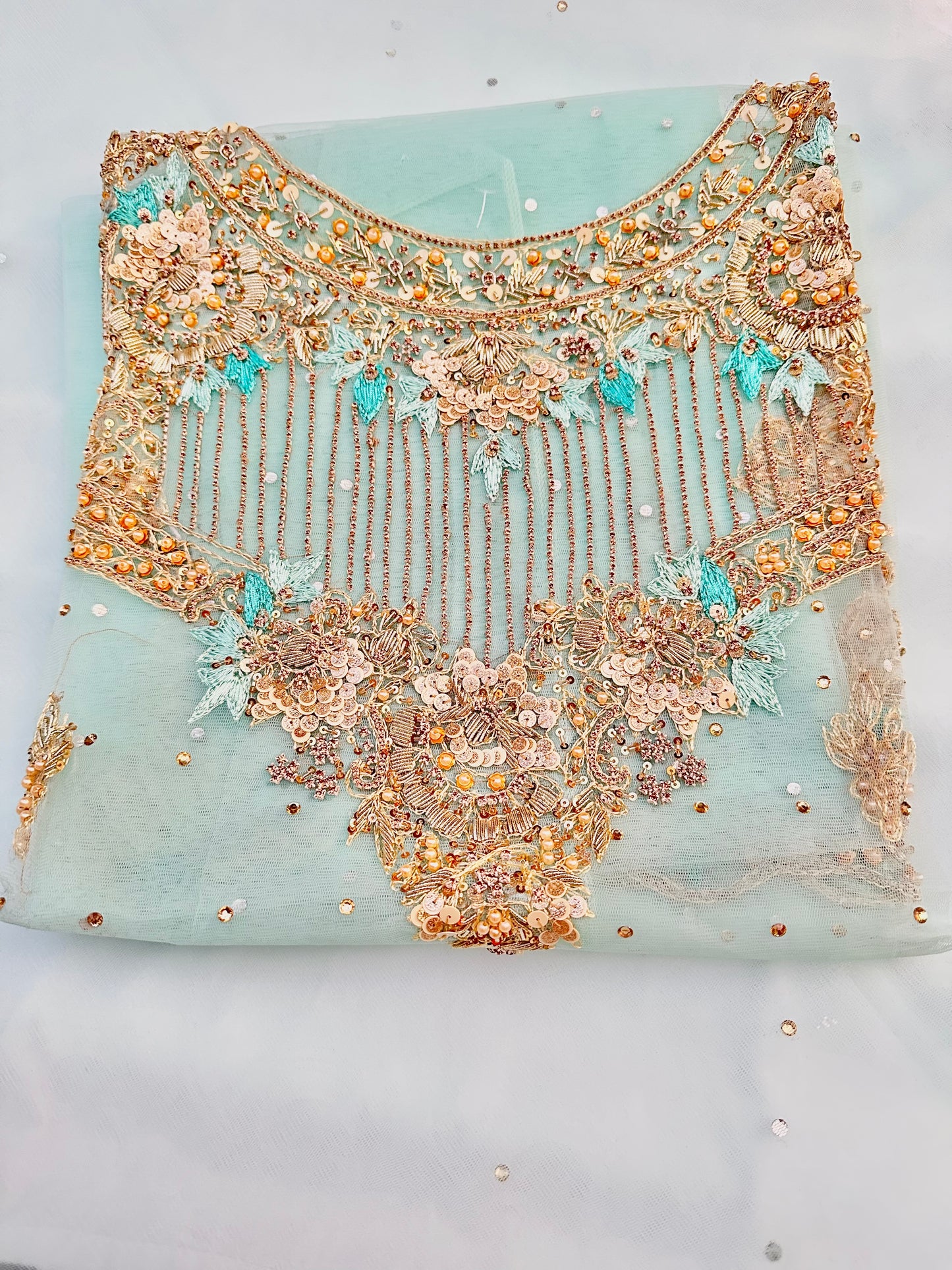 Resham and Stones Neckline Shirt