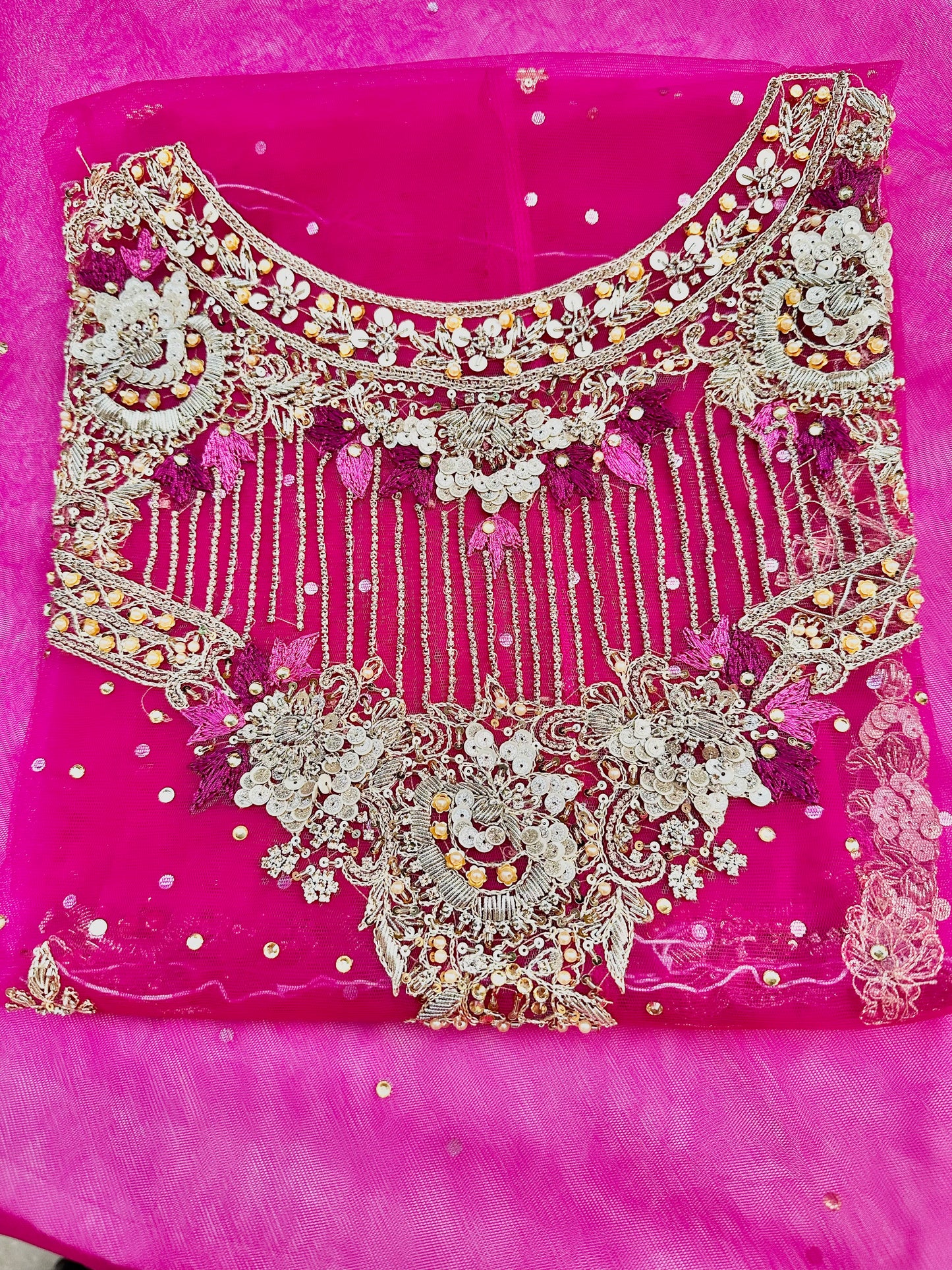Resham and Stones Neckline Shirt